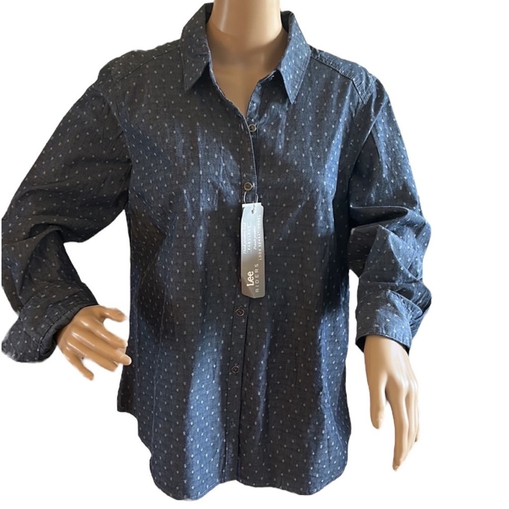 LEE, Riders by LEE Large Chambray long sleeve blue jean type shirt,country vibe - Picture 1 of 9